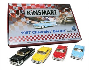 シボレーベルエアのプルバックカー！KINSMART【PULL BACK CAR 1:40 1957CHEVROLET Bel Air】