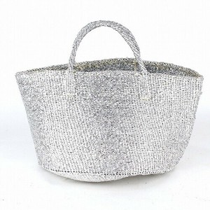 【再入荷】プラスチックサイザルバッグ共手12x8 横長 プラチナ
