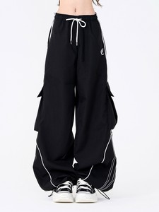 ワイドレッグパンツ/足長効果◎股下長め◎ポケット有