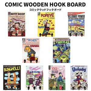 Comic Wooden Hook Board コミック ウッド フックボード Betty Boop GARFIELD 鍵 キーチェーン 帽子 収納