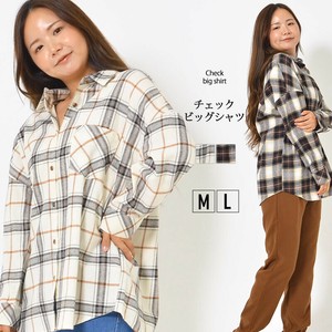 Button Shirt/Blouse Pocket Check Casual