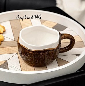 【2025新作】INSスタイル マグカップ ギャザリング 牛乳カップ かわいい ココナッツスタイルの朝食カップ
