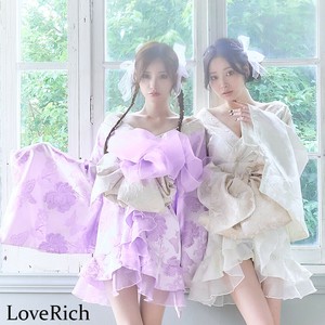 1347蝶々柄 パール付き 和柄 ミニ 豪華 帯 花魁 着物 ドレス コスプレ ハロウィン キャバドレス