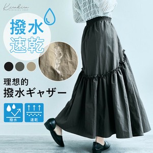 スカート《撥水＆速乾仕様のギャザー切り替えフレアスカート 全3色》《自社生産》