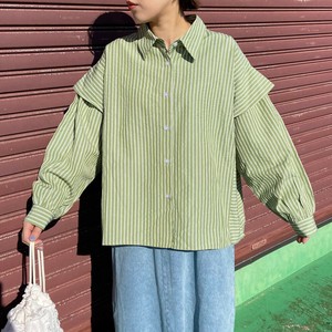 Button Shirt/Blouse Stripe Summer Spring [2025 NEW]