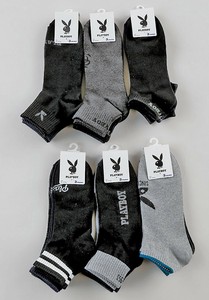 PLAYBOY　ソックス　3足組　靴下　ソックス　ショート・アンクルソックス　メンズ