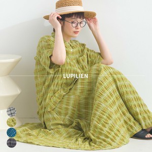 Skirt Indian Cotton Crinkle Check Switching [S/S NEW]