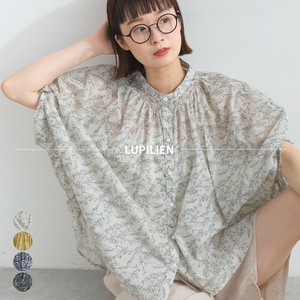 衬衫 植物 新商品 2025年 抽褶 印度棉 棉 印花 巴里纱 春夏