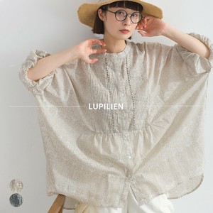 Tunic Pintucked Tunic Indian Cotton Cotton Voile Print [S/S NEW]