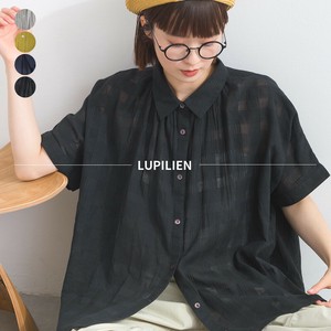 Button Shirt/Blouse Dolman Sleeve Sheer Check [S/S NEW]