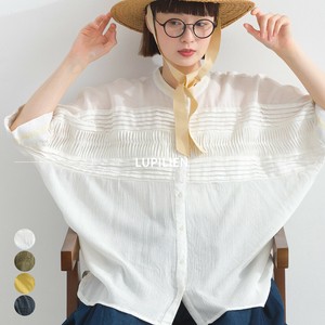Button Shirt/Blouse Pintucked Tunic Indian Cotton Cotton [S/S NEW]