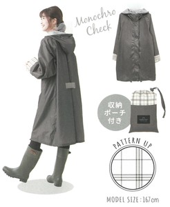 【雨具】【自転車・野外フェス・アウトドア】自転車レインウェア"OTONA"　モノクロチェック　216684