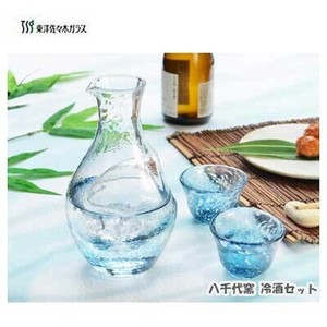 冷酒グラス セット ブルー カラフェ 300ml グラス 55ml 3点入り 東洋佐々木ガラス G604-M70