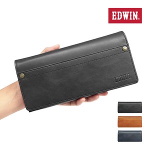 エドウイン EDWIN 財布 サイフ 長財布 エンボスロゴ 0510632 プレゼント 箱付 ブラック キャメル ネイビー