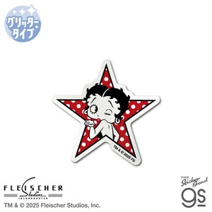 BETTY BOOP™ グリッターダイカットステッカー 水玉スター ベティー ブープ™ アメリカ キャラ BTY014