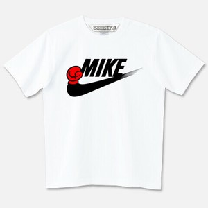 MIKE スラッシュ ロゴ　RED　スタンダードシルエットTシャツ　ホワイトボディ【 インクジェット 】