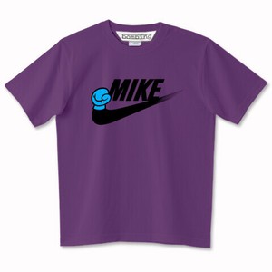 MIKE スラッシュ ロゴ　BLUE　スタンダードシルエットTシャツ　パープルボディ【 インクジェット 】