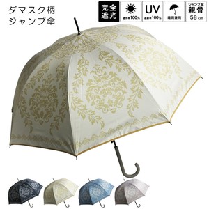 2025ss新作：春夏 晴雨兼用傘 ダマスク柄 ジャンプ傘 日傘