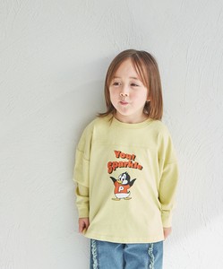 【綿100%】ヨーク切替え ポッププリント長袖Tシャツ