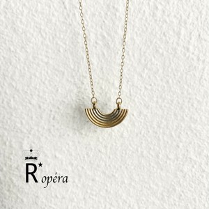 ゴールドxシルバー COLOR セミサークルトップ プチ ネックレス