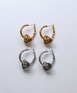 【サージカルステンレス 316L】  2way ハートチャーム ビッグフープピアス  金属アレルギー対応