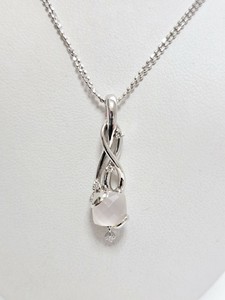 ☆★■現品のみ■K10WG＆ローズクォーツ＆ダイヤモンドペンダント ■★☆