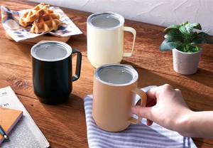 蓋付き真空ステンレスマグカップ400ml　ノベルティ　販促　春　レジャー　コップ　コーヒーカップ