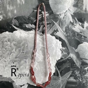 アンティーク調 変形GLASSビーズ ネックレス　日本製　ハンドメイド
