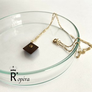 ヴィンテージ釦 square ネックレス　日本製　ハンドメイド