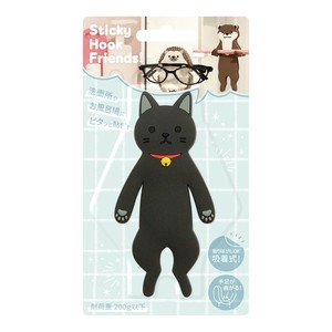 スティッキーフックフレンズ クロネコ くろねこ ねこ ネコ 猫 吸着フック 歯磨きコップかけ