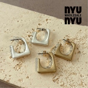 [ピアス]レディース 韓国アクセサリー シルバー/ゴールド ピアス  スクエア シンプル
