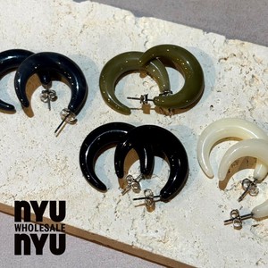 [ピアス]レディース 韓国アクセサリー カラーピアス  フープ シンプル 月