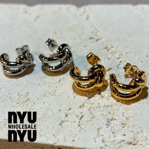 [ピアス]レディース 韓国アクセサリー  ゴールド/シルバーピアス 2連 ダブル シンプル フープ