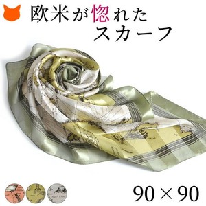 Thin Scarf Large Size Ladies fashion Retro Vintage Made in Japan