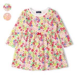 Kids' Casual Dress Waist Floral Pattern 100% Cotton Switching