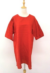 Tunic Pintucked Red Tunic 5/10 length [S/S NEW]