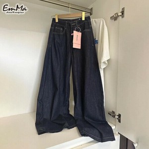 ワイドレッグデニムパンツ ダークブルー クラシック カジュアル 春 秋 冬 【2025SS】 EH2666