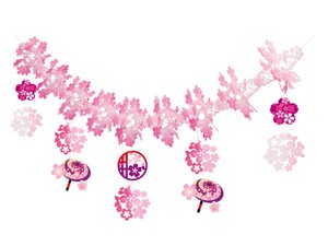 【日本製】レトロ桜　ガーランド　春飾り【店舗装飾】