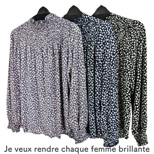 T-shirt Floral Pattern Shirring