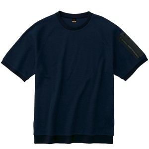 8130　帯電防止ワッフル半袖Tシャツ　ネービー