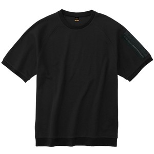 8130　帯電防止ワッフル半袖Tシャツ　ブラック