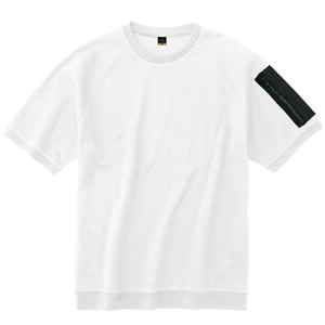 8130　帯電防止ワッフル半袖Tシャツ　ホワイト