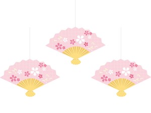 【日本製】桜扇オーナメント3個セット【店舗装飾】