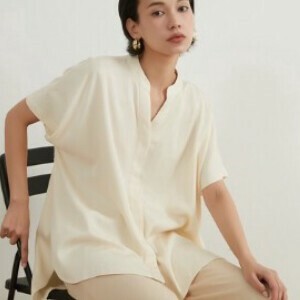 [SD Gathering] Button Shirt/Blouse Rayon Short-Sleeved Blouse Casual