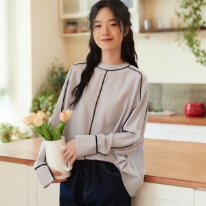 [SD Gathering] 衬衫 长袖衬衫 竖纹 彩色滚边