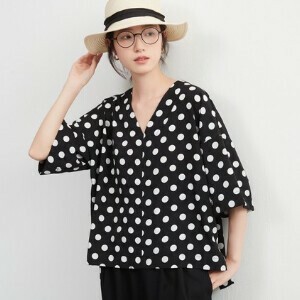[SD Gathering] Button Shirt/Blouse V-Neck Polka Dot