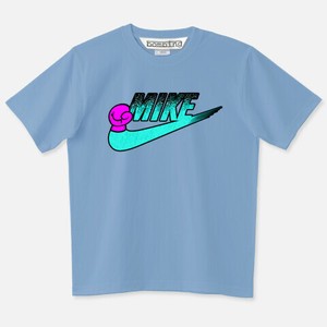 MIKE ブルースラッシュ　ピンクグローブ　スタンダードシルエット　サックスTシャツ【 インクジェット 】