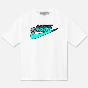 MIKE ブルースラッシュ　シルバーグローブ　ビッグシルエット　ホワイトTシャツ【 インクジェット 】