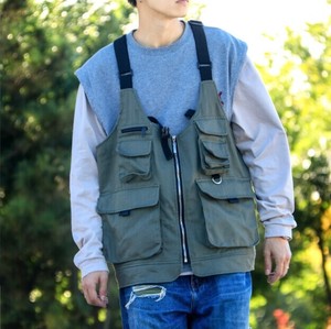 工装ベスト 多機能 エプロン 作業服 ゆったり 快適 無地  男女兼用 ファッション BQQ1097