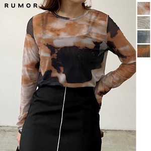 tシャツ 「ELOOPS」ドッキングスリーブニュアンス柄シアープル